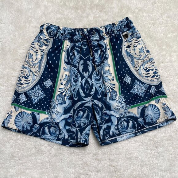 Agua Bendita Boy's Blue White Joe Swim Trunks Shorts Size 14